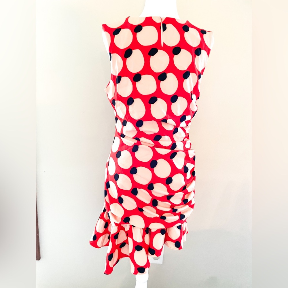 NWT Anthropologie Hutch Sleeveless Shirred Asymmetrical Ruffle-Hem Dress Polka - Picture 7 of 14